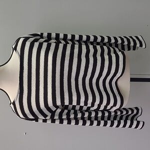 H&M Size S Black and White Striped Knit Top